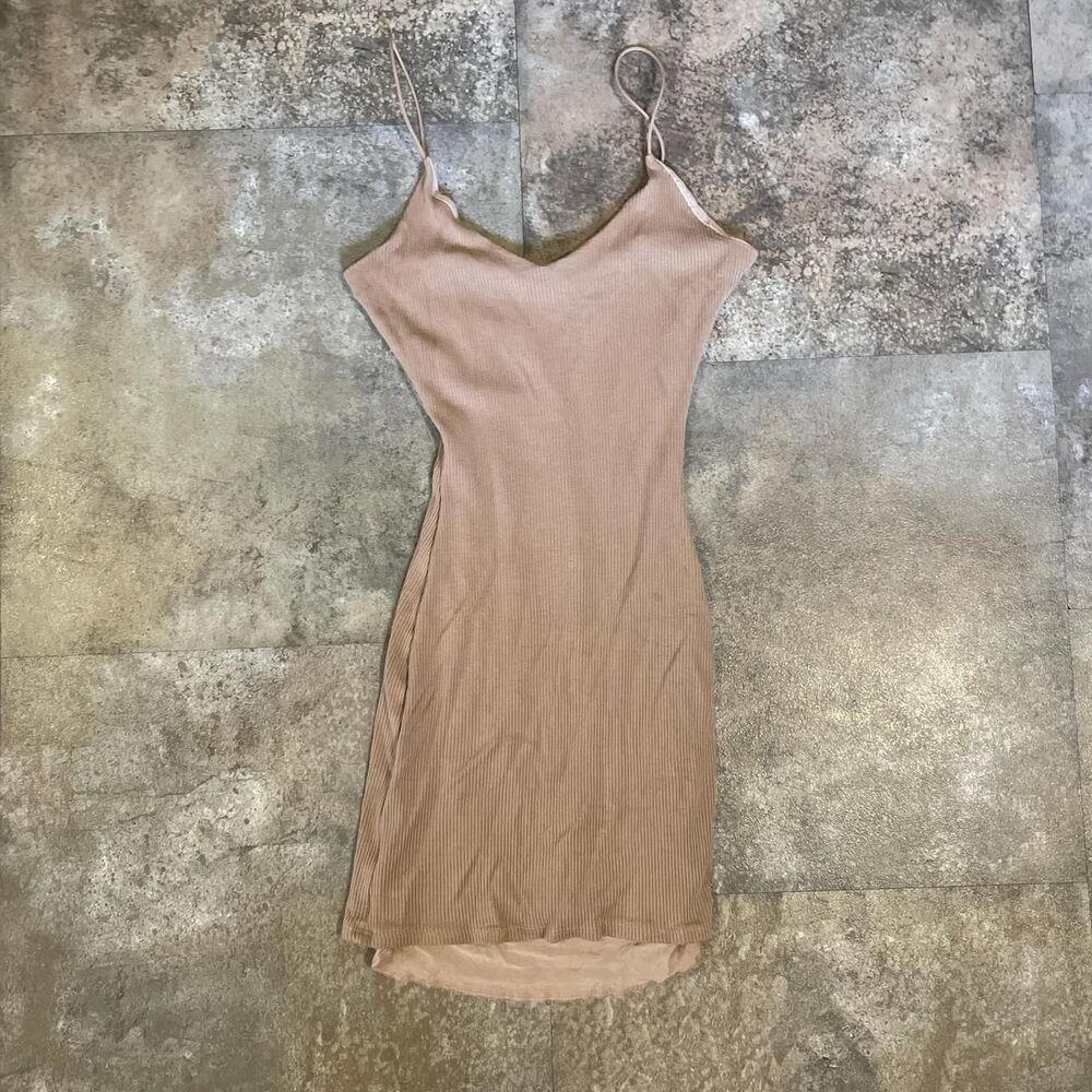 windsor nude bodycon double lined mini dress size xs